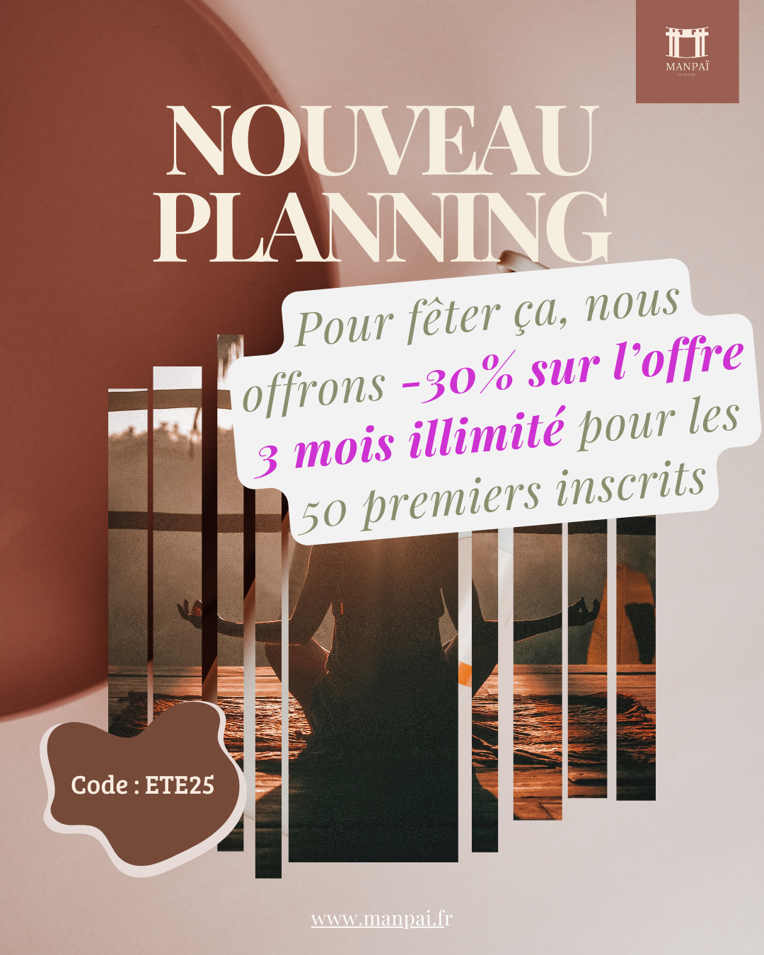 affiche promotionnelle à l'occasion d'un nouveau planning pour une salle de sport